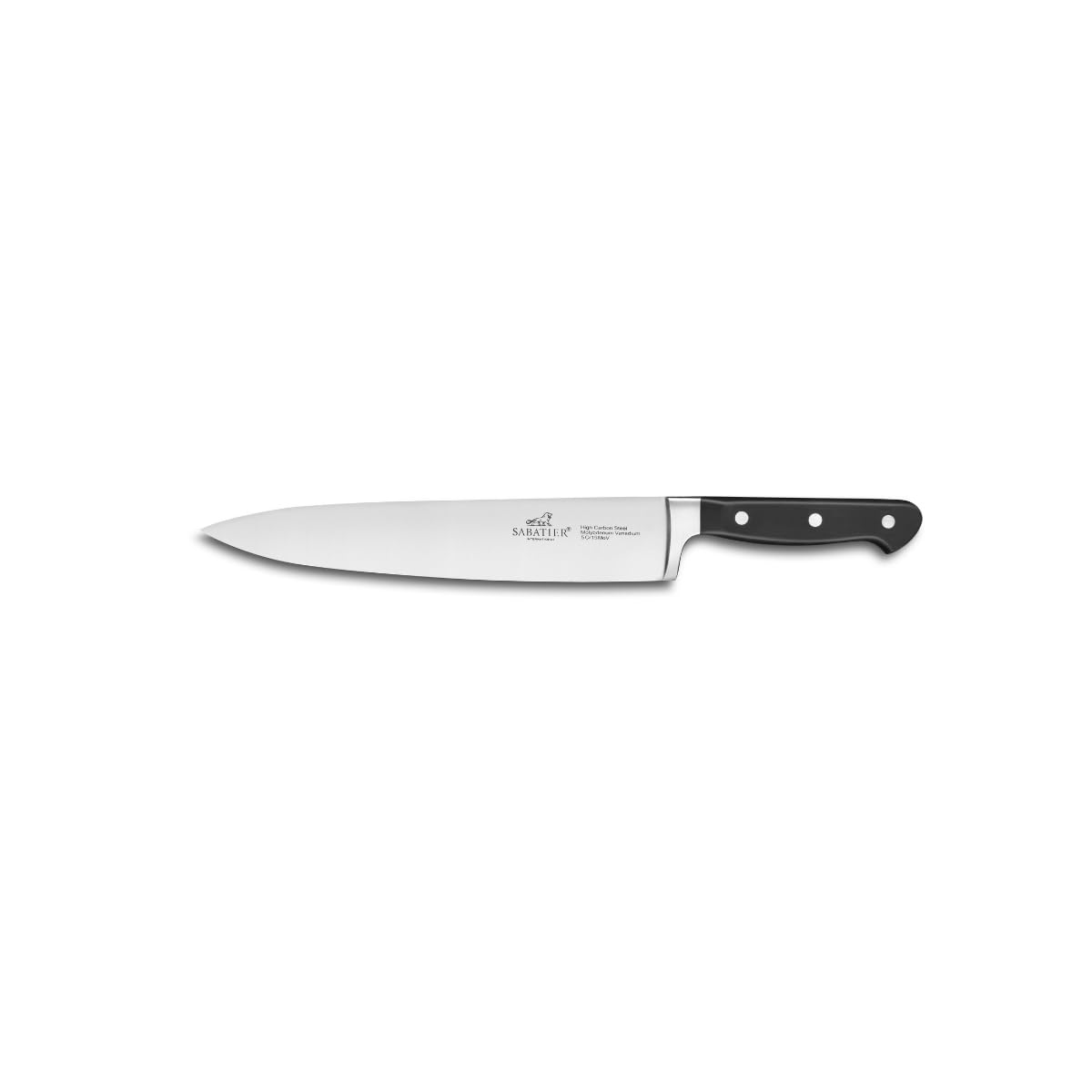 Sabatier - Couteau Chef PLUTON - 25 cm - Lame et Rivets en Inox | Idéal pour Émincer, Trancher et Hacher avec Précision