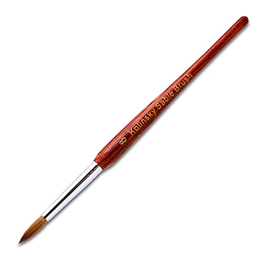 Acrylic Nail Brush,Professional Nail Acrylic Brushes,Redwood Nail Brushes, Salon Quality for Acrylic Brush,Nails Tools(#8)