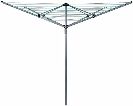 BPIL Heavy Duty 4 Arm Outdoor Rotary Clothes 50 Airer/Dryer Washing Line with Metal Ground Spike or socket and Waterproof Protective Cover Included Outdoor Laundry Washing Line
