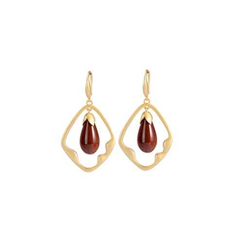 Agate rouge du Sud et magnolia : boucles d'oreilles pendantes d'exception