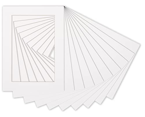 11x14 recut Mat Board Acid-Free White for 12x18 Frame - 11x14 Photo Matte Made to Fit a 12x18 Picture Frame, Premium Matboard for Family Photos, Show Kits, Art, Picture Framing, Pack of 10 Mats
