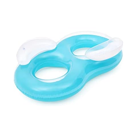 Flotador Hinchable Doble Bestway 43009 con Reposacabezas y Agarraderas Cover