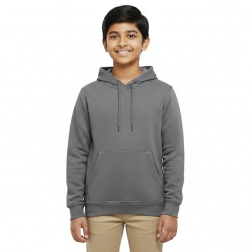 Image of Boy's Cotton Fleece Hooded Sweatshirt with Kangaroo Pocket