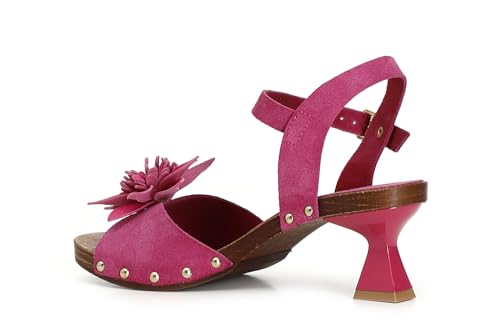 Sandale en daim Cafè Noir C1FD6005 avec fleur et semelle confort