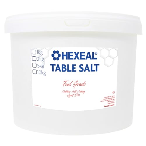 Hexeal Table Salt 10kg 10kg Bucket of Table Salt for Cooking and Seasoning