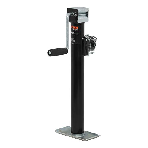CURT 28324 Weld-On Pipe-Mount Swivel Trailer Jack, 3,000 lbs. Support Capacity, 15 Inches Vertical Travel