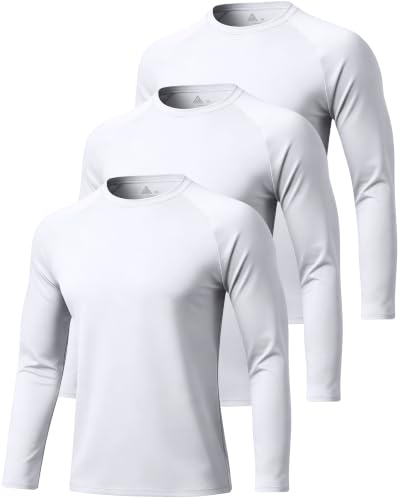 Image of ZITY 5 Pack Long Sleeve Shirts for Men UPF 50+ Sun Protection Fast Dry Lightweight Fishing Swim Rash Guard Workout Shirt