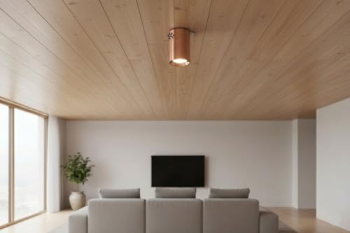 Image of Mufasa 12 Watts Rose Gold Adjustable LED Round Surface Light Cylindrical Shape Indoor Ceiling Mounted Spot Light Down Light Aluminum Body (Warm White)