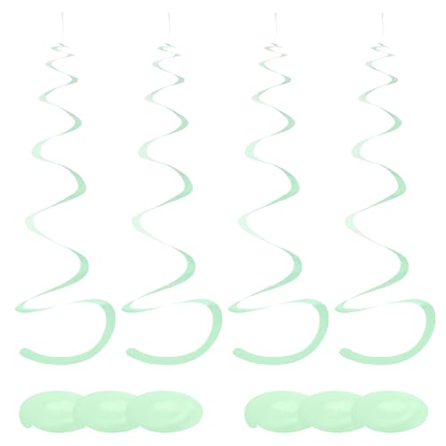 Spirales de décoration suspendre plastique vert menthe réutilisables - 2