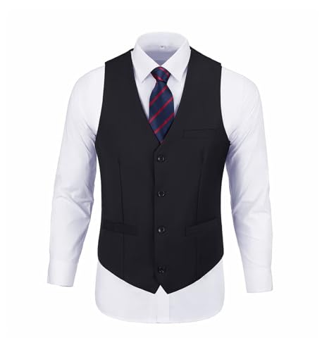 Men Suit Vest Sleeveless 3 Pockets Slim Fit Business Formal Wedding Waistcoat Dress Vest for Men3