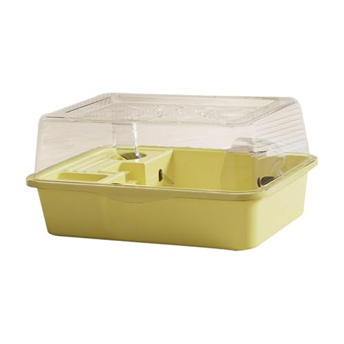 Baoblaze Large Hamster Cage Hamster House with Water Bottle with Openable Top Exercise Playing House Pet Supplies for Hedgehog Bunny, Yellow