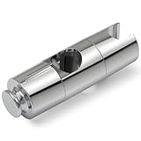 OFFO Duschkopfhalterung mit Haken, Verstellbar für Slide Bar 19-25 mm, Handbrause Halterung 45° Drehbar, Duschhalterung ohne Bohren, Leicht Montierbar​,Chrom