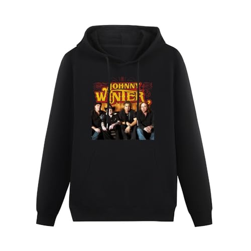 Photo de Men's Casual Shirt Johnny Winter World Tour with Dates Hoodies Long Sleeve Pullover Loose Hoody Sweatershirt Black XXL