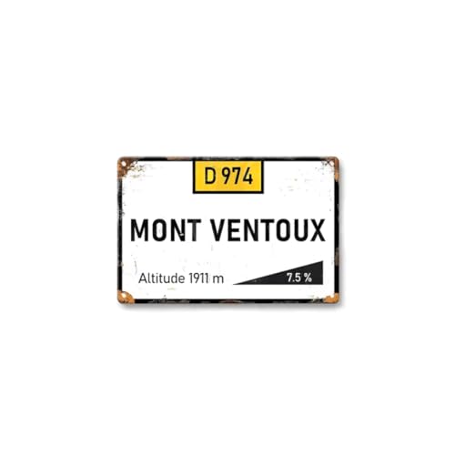 Plaque métallique vintage cols cyclistes pour déco de garage