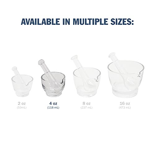 Apothecary Products Mortar and Pestle Bowl | Mixer and Grinder for Medicine | Glass | 4 Oz