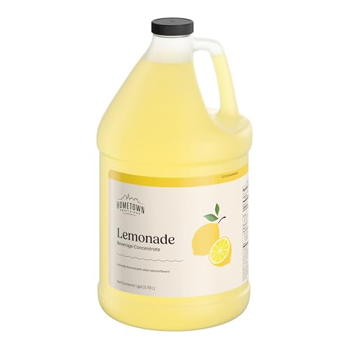 Hometown Provisions Lemonade Beverage 5:1 Syrup Concentrate - 1 Gallon Bulk Mix - Makes 6 Gallons of Beverage - Ideal for Restaurants, Catering, & Cocktails (Lemonade)