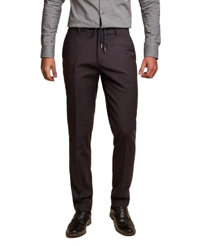 Pantalon bi-Stretch Coupe Slim Hommes SIRRI laine mélangée ajusté regular court long