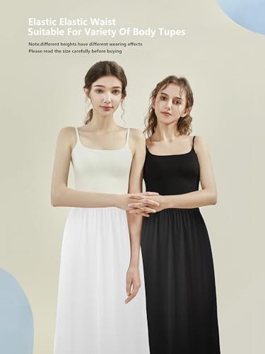 Girstunm 2 Pcs Women's Half Slips for Under Dresses Satin Skirt Extenders Anti-Static Petticoat Cosplay Underskirt4