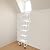 6 Steps Wall Mounted Attic Ladder, Metal Indoor Stairs Pull Down Telescoping System, Anti-Slip Retractable Folding Stair, Loft Extension Steps Staircase for Garages