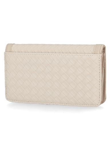 Image of Nautica Seaside Slim RFID Wallet for Women, Small Slim Card Holder with Credit Card Slots, Coin Purse and Checkbook Organizer Clutch, Bone