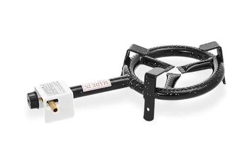 Hop Parts Paellero de gas 30 cm con Quemador de Alta Potencia - Cocina para Paella al Aire Libre - Quemador Paellero A Gas 300 mm España, Paellero Gas Butano, Rosco De 30 cmGas Paellas,