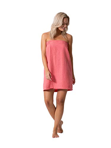 Image of Turkish Linen Women's Waffle Spa Body Wrap with Adjustable Closure
