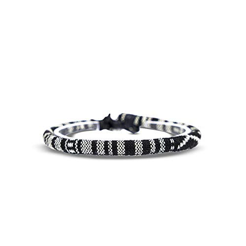 Made by Nami Bracelet de Cheville Surfer - Hommes et Femmes - Fabriqués à la Main - Boho Hippie Accessoires de Plage et Festival - 100% Coton écologique, Imperméable et Ajustable (Noir)