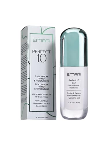 Emani Perfect 10 - All-in-One Primer for Face, Moisturizer Serum for Sensitive Skin and Acne Safe, Perfecting & Smoothing Makeup Base image 2