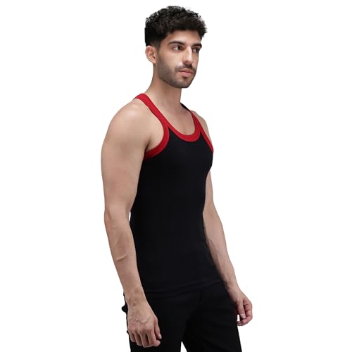 Image of Amul Comfy Men's Pure Cotton Multi Color Gym Vest Pack of 3(Assorted Colour May Vary)