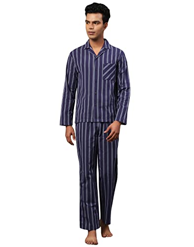 Image of B STORIES Men's 100% Cotton Full Sleeve PJ Set - Checkered Nightwear Set | Soft Loungewear | Comfortable Sleepwear | Stylish Casual Home Wear Shirt & Pant (S-XXL)