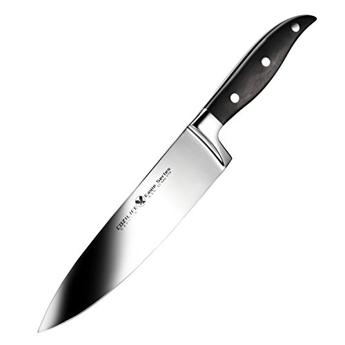 COZILIFE Chef Knife - Eagle Series, 8 Chefs Knife, Mirror Poilished, Forged Blade, Full Tang, German Steel, Pakka Wood Handle.
