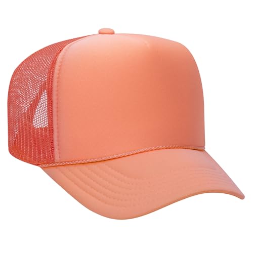 Image of OTTO Polyester Foam Front 5 Panel High Crown Mesh Back Trucker Hats in 97, Bulk, Wholesale