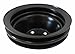 Double Groove LWP Water Pump Pulley, Smooth Black Steel, Compatible with Chevy SBC 283-350