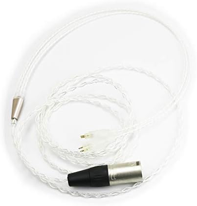 Audio cable 4-pin XLR Balanced Male 6N OCC Copper Single Crystal Silver Plated cord Balanced Cable Compatible with Sennheiser HD650, HD600, HD580, HD660S, HD58X, Massdrop HD6XX Headphones
