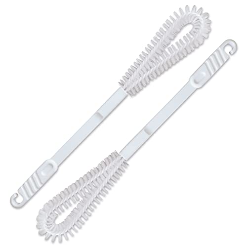 Lead Home 2er Set biegsame Urinalbürste zur Urinalreinigung, WC Reinigung, schmale Klobürste mit Nylonborsten in Weiß – Made in Germany