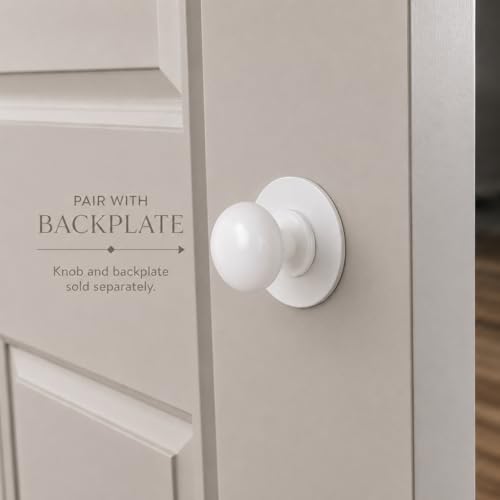 Image of trust4care 4-Pack Ceramic White 1.5 inch Bifold Closet Door Cabinet Knobs Pulls | Large Wide Base Zinc Round Kitchen Cabinet Wardrobe Dresser Dummy Doorknobs, Furniture Pantry Sideboard Buffet Drawer Handles