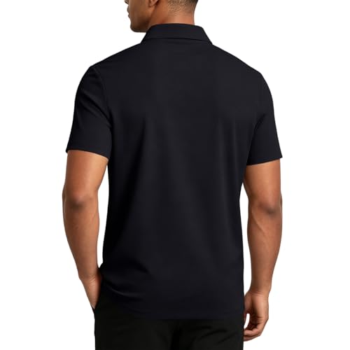 Polo para hombre con cierre corto en el cuello, manga corta, tejido de seda fría, elástico y transpirable para verano, de secado rápido miniatura 2