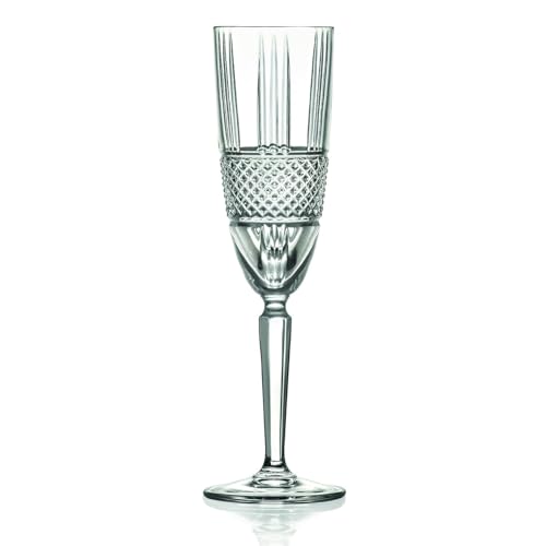 RCR 26968020006 Brillante Luxion Crystal Lot de 6 Verres à Champagne, Flûtes à Champagne en Cristal, 190 ml, Compatibles Lave-Vaisselle, Verres de Boissons...