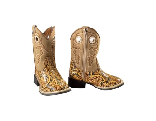 Twister Western Boots Girls River Floral Zip Closure Tan 4430097082