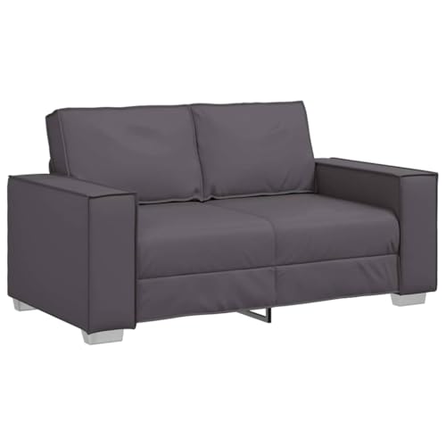 vidaXL Divanetto Moderno per Due in Grigio Rivestito in Ecopelle Design Elegante Seduta Confortevole Mobili per Soggiorno o Ufficio Divano Compatto