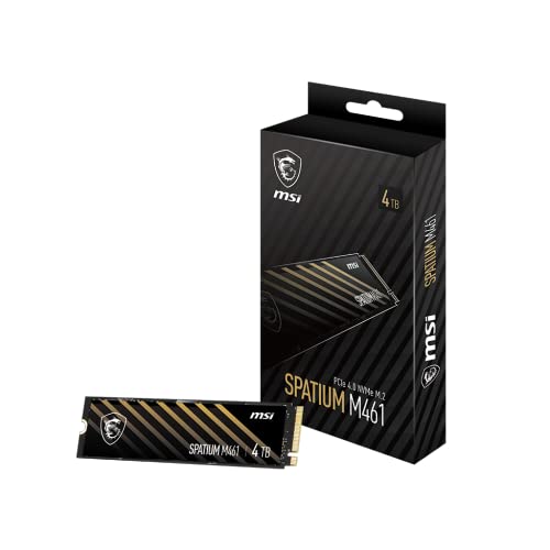 Image of MSI SPATIUM M461 PCIe 4.0 NVMe M.2 4TB Internal SSD PCIe Gen4 NVMe