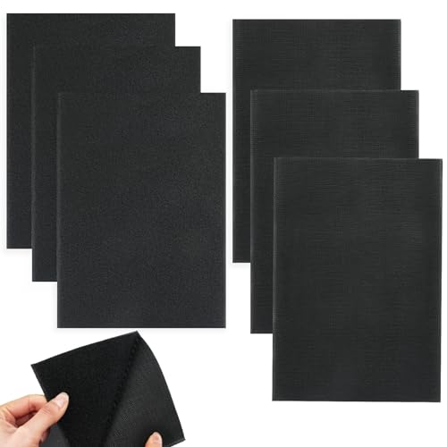Klettband zum Nähen, 3er-Pack Klettverschluss zum Nähen, Schwarz Klettband Breit 20x30CM, Klett zum nähen, Klettstreifen für Textilien, Kleidung, Schuhe