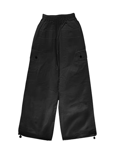 Image of Girls Versatile Casual Solid Cargo Jogger Pants Flap Pockets 6-12 Years