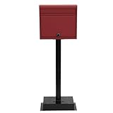 【Amazon.co.jp 限定】グリーンライフ スタンドポスト 置き型ポスト 郵便受け【日本製ポスト】スチール製 A4封筒(角形2号)対応 ダイヤル錠 スリム レッド FH-614D(RE)