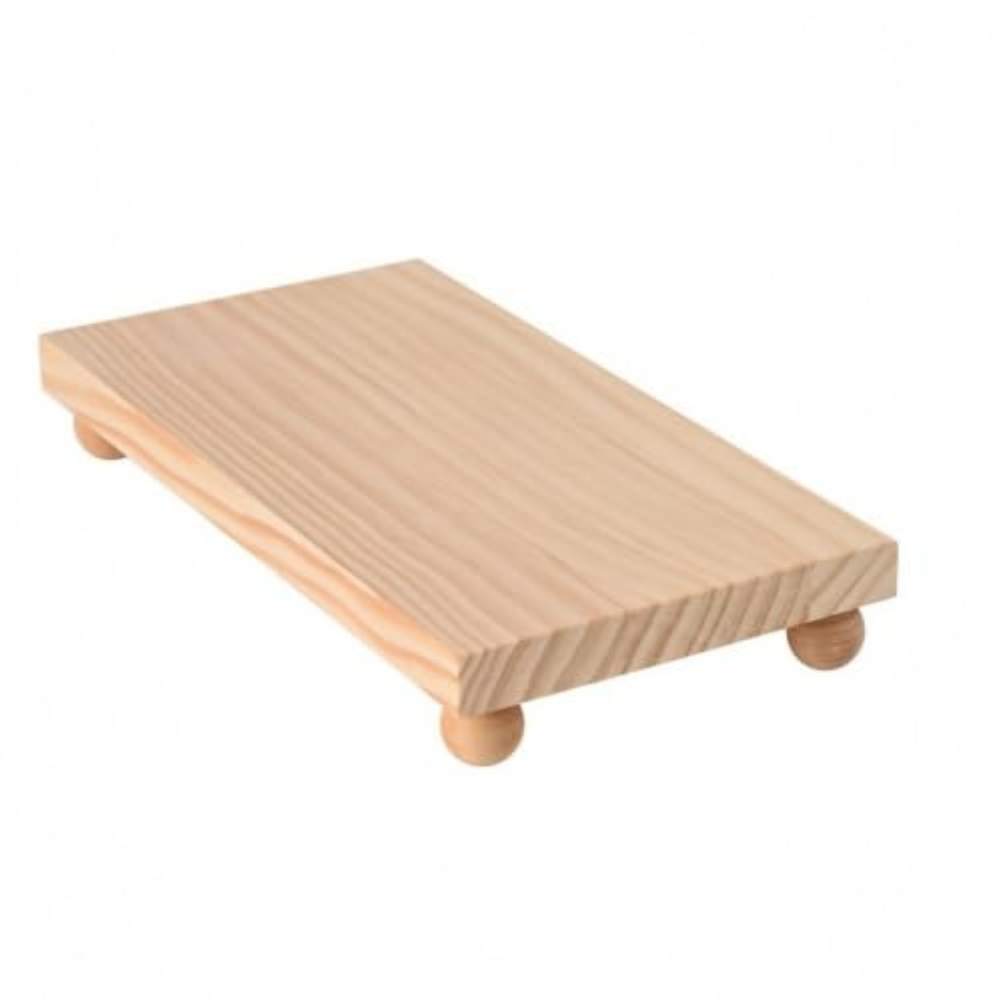 Rectangular Wooden Tray with Feet, Minimalist Wood Riser