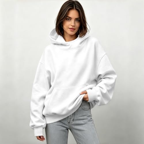 Funnel Neck Hoodie Women Oversized Mock Neck Sweatshirt Fall Outfits - image 2