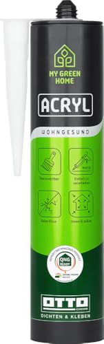 My Green Home Acryl 300ml - Problemlos überstreichbar - Für Fugen & Risse - Geprüft emissionsarm - Vergilbt & vergraut nicht (Weiß)