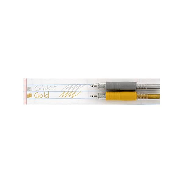 Pilot G2 Metallics Gel Roller Stifte, feine Spitze, gold/silber Tinten, 4er Pack (34423) 2-Pack gold-/silberfarben – Bild 5