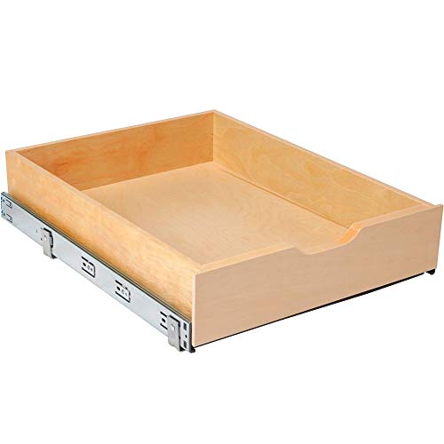 Knape & Vogt 5 in. H x 18 in. W x 22 in. D Soft-Close Wood Drawer Box Pull Out Cabinet Organizer, Brown