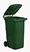 Bidone carrellato per la raccolta differenziata rifiuti Mobil Plastic 240 Lt per uso esterno - verde scuro (UNI EN 840)